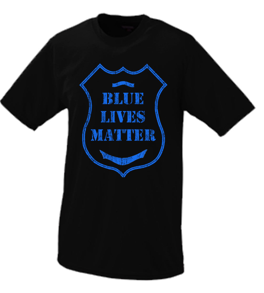 Blue Lives Matter Police Badge Shirt Black, White, Blue All Lives Matter