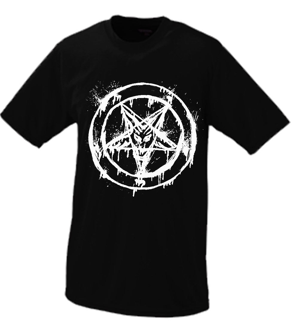 Pentagram Evil Face Symbol T shirt