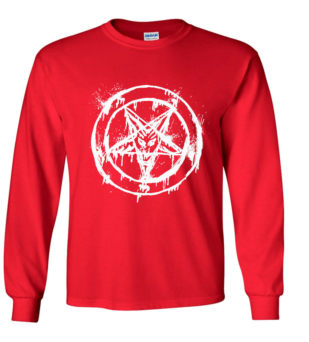 Pentagram Evil Face Symbol T shirt
