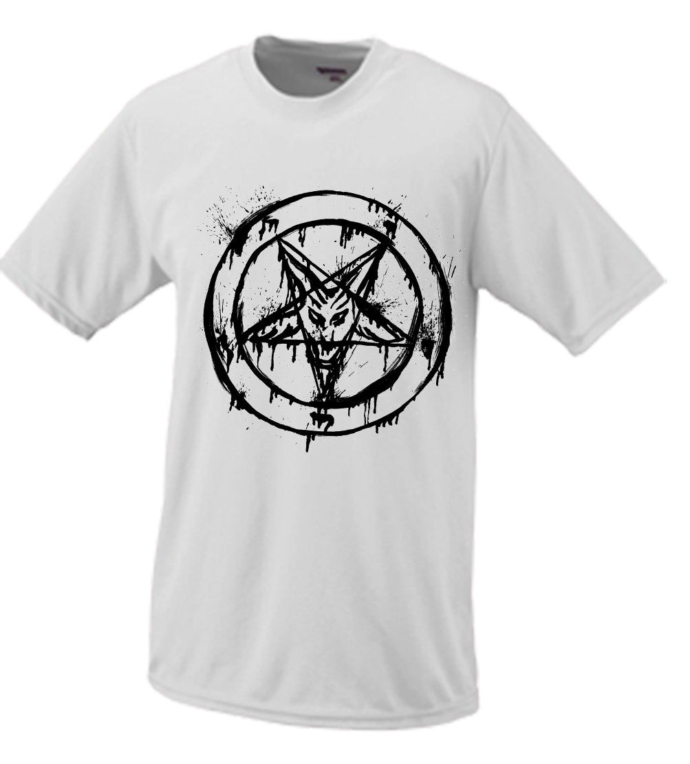 Pentagram Evil Face Symbol T shirt