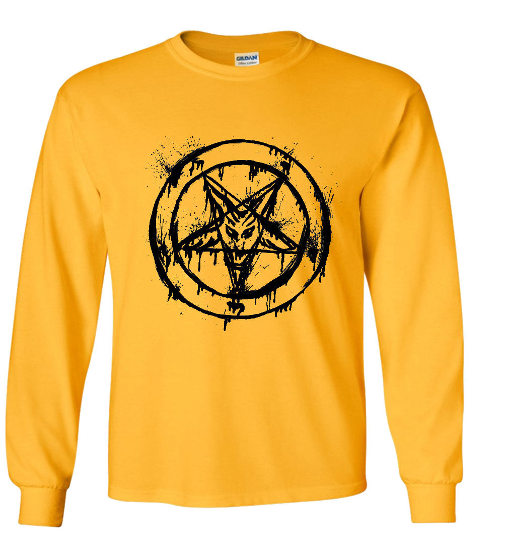 Pentagram Evil Face Symbol T shirt